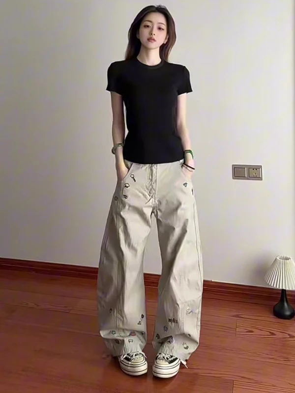 Широкие джинсы с низкой талией и вышивкой в американском стиле ретро, женские осенние 2024, новые свободные брюки с косой
Широкие джинсы с низкой талией и вышивкой в американском стиле ретро, женские осенние 2024, новые свободные брюки с косой