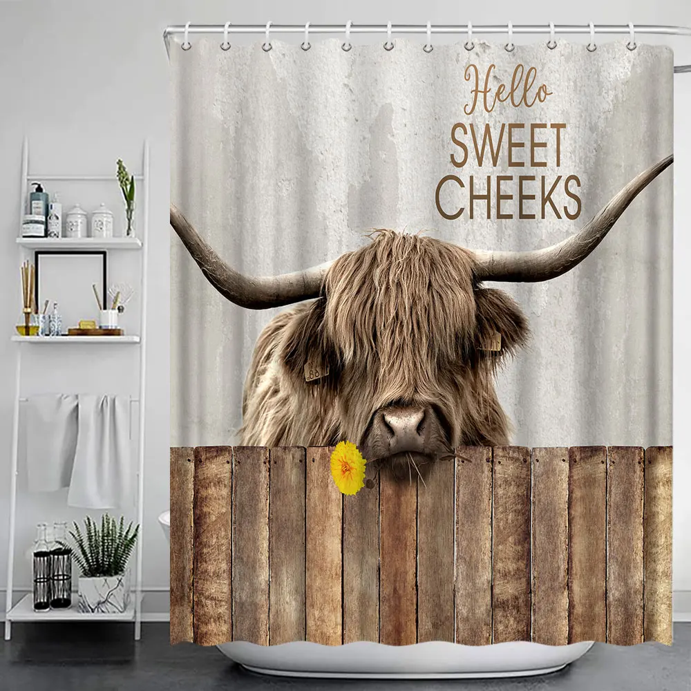 Highland Cow Shower Curtains Barn Windmills Western Wildlife Animal Bull Portrait Shower Curtain Set Bathroom Curtain With Hooks
Highland Cow Shower Curtains Barn Windmills Western Wildlife Animal Bull Portrait Shower Curtain Set Bathroom Curtain With Hooks