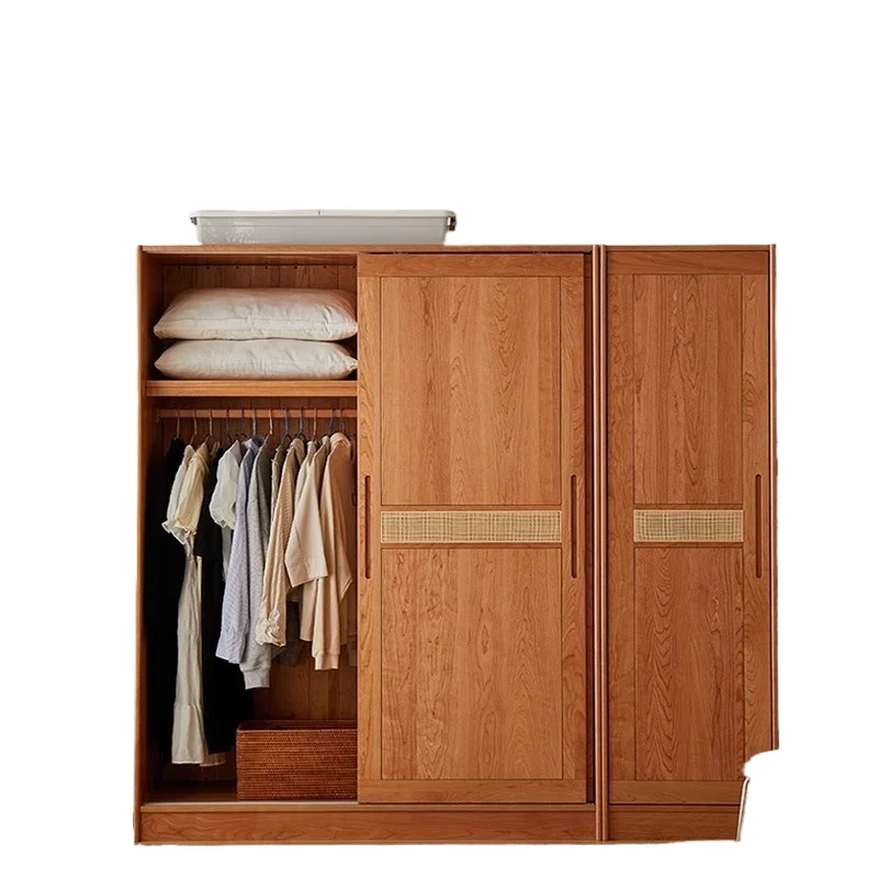 Casement sliding door wardrobe all solid wood cherry wood rattan home bedroom Nordic Japanese log storage
Casement sliding door wardrobe all solid wood cherry wood rattan home bedroom Nordic Japanese log storage
