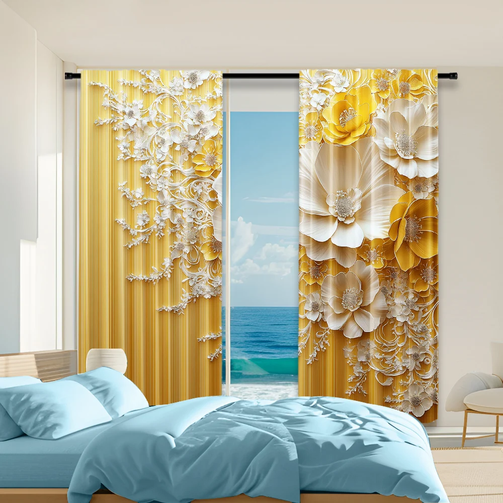 2Pcs Elegant Floral Print Window Curtains Contemporary Style Machine Washable Polyester Material Versatile Decor For Various
2Pcs Elegant Floral Print Window Curtains Contemporary Style Machine Washable Polyester Material Versatile Decor For Various
