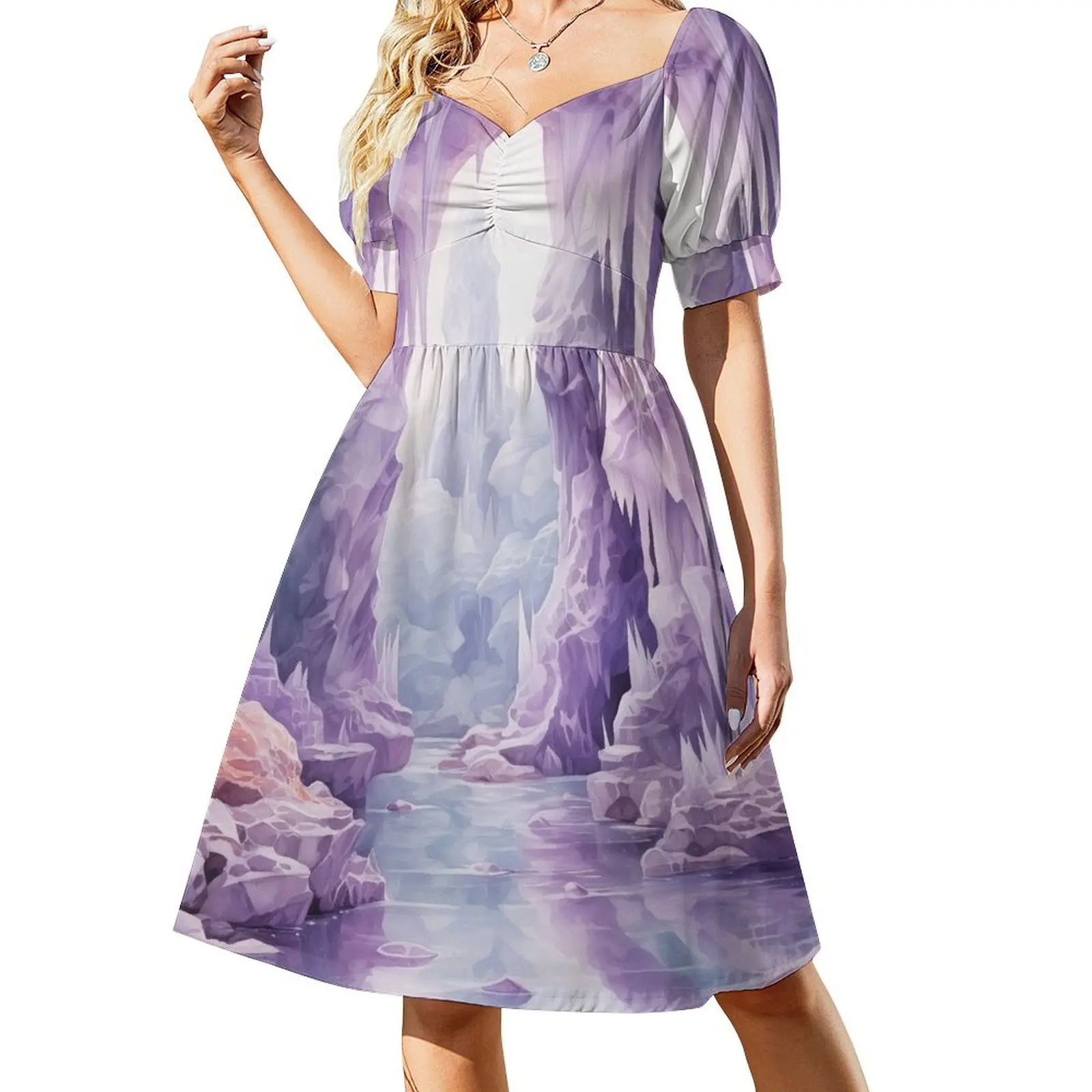 Divine crystal cave in Amethyst. Short Sleeved Dress Woman dresses Elegant gowns women clothes Dress
Divine crystal cave in Amethyst. Short Sleeved Dress Woman dresses Elegant gowns women clothes Dress