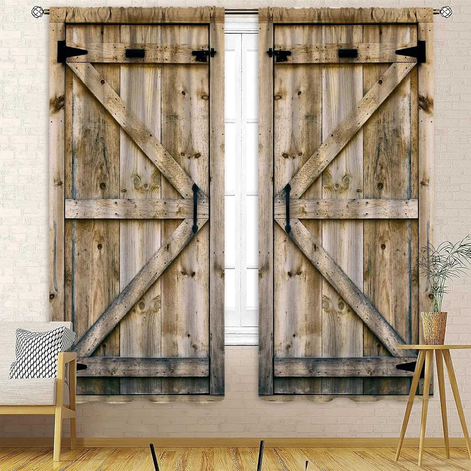 Wood Barn Door Bedroom Rod Pocket Blackout Window Curtain, Energy Efficient Shabby Barn Door Village Farmhouse Curtain Light
Wood Barn Door Bedroom Rod Pocket Blackout Window Curtain, Energy Efficient Shabby Barn Door Village Farmhouse Curtain Light
