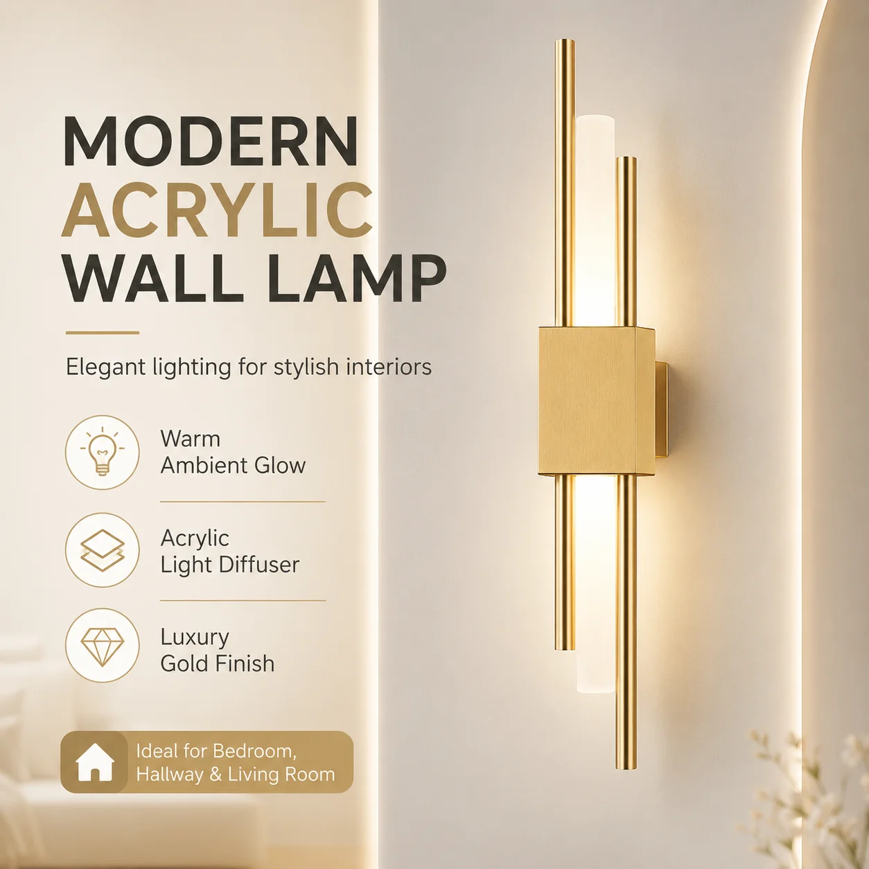Modern acrylic tube wall lights, living room, bedroom, corridor wall lights, LED decorative lighting suitable for bedrooms
Modern acrylic tube wall lights, living room, bedroom, corridor wall lights, LED decorative lighting suitable for bedrooms