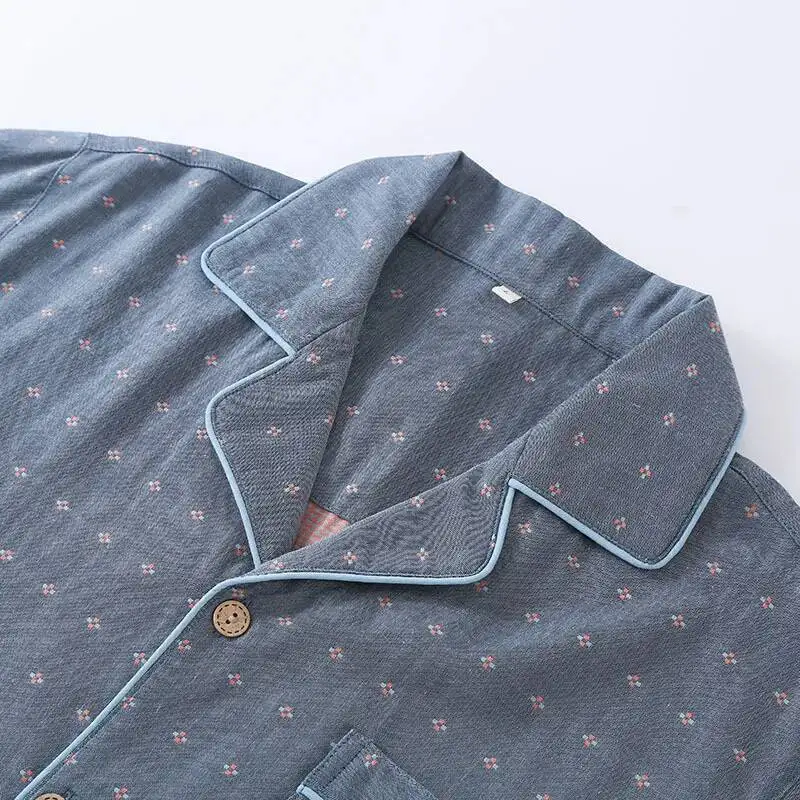 Unprinted Style Cotton Double-Layer Gauze Pamas Set For Men's Spring And Summer Thin Short-Sleeved Trousers Suit
Unprinted Style Cotton Double-Layer Gauze Pamas Set For Men's Spring And Summer Thin Short-Sleeved Trousers Suit