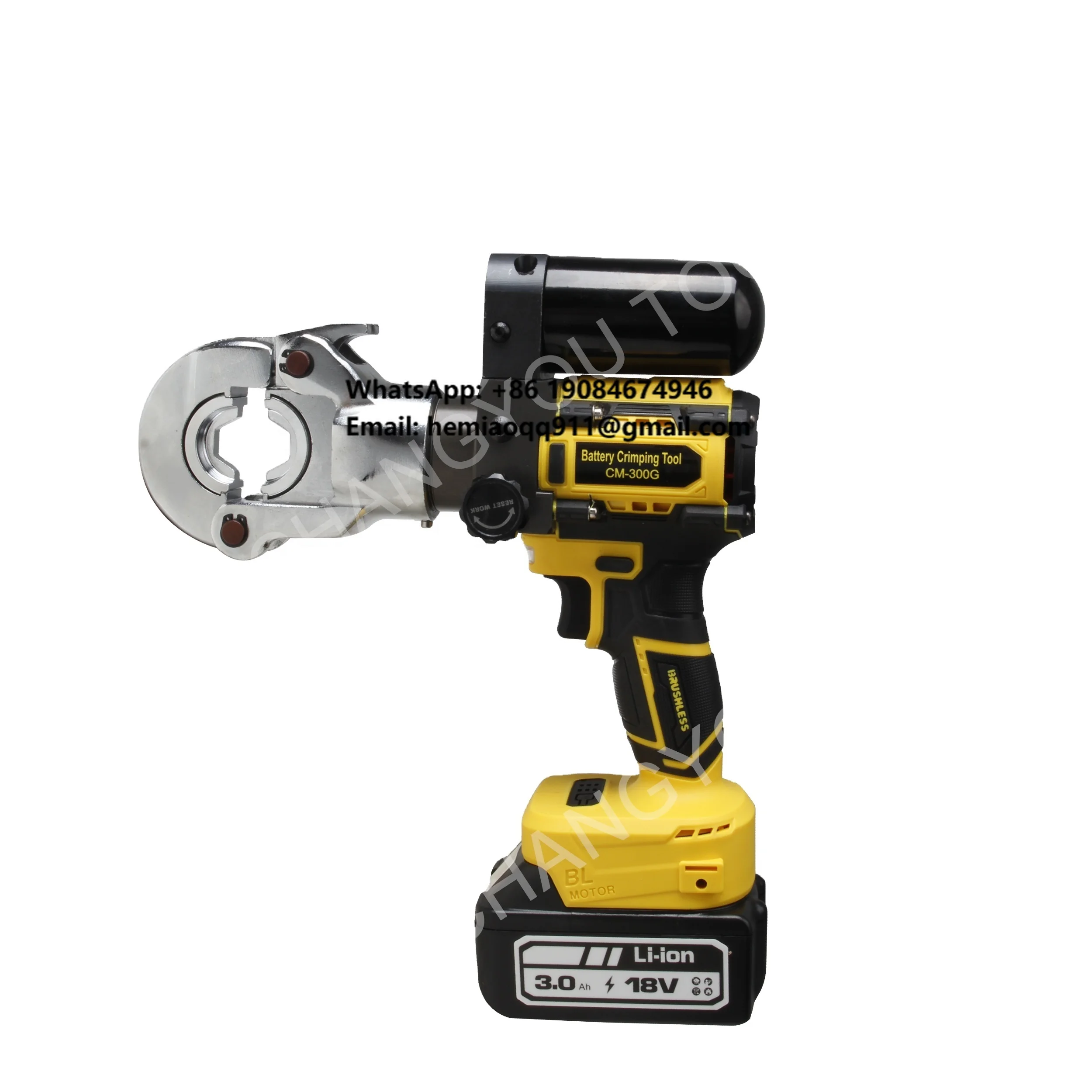 CM-300G Electric Crimping Tool for Cable Lugs Battery Crimper Hydraulic Crimping Tool with 2 Battery
CM-300G Electric Crimping Tool for Cable Lugs Battery Crimper Hydraulic Crimping Tool with 2 Battery