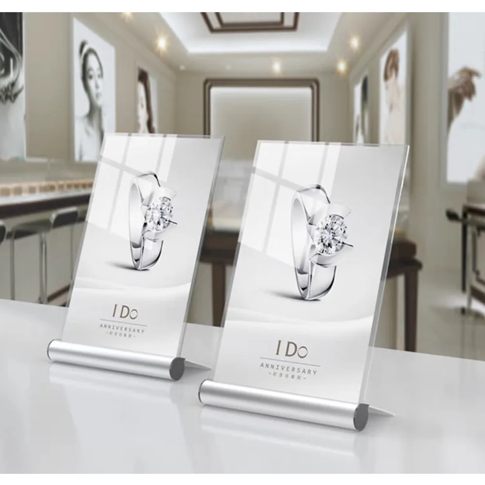 A6 100x150mm L Shape Aluminum Literature Flyers Menu Paper Poster Frame Slant Back Metal Acrylic Sign Holder Display Stand
A6 100x150mm L Shape Aluminum Literature Flyers Menu Paper Poster Frame Slant Back Metal Acrylic Sign Holder Display Stand