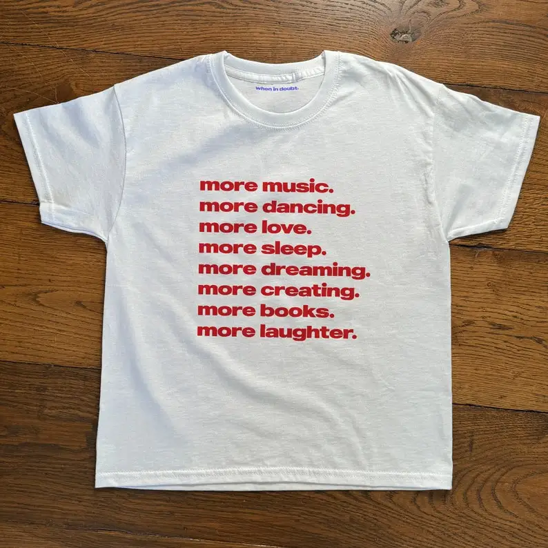 More Music More Dancing T-shirt Heavyweight Cotton Women Men Slogan T-shirt 90s Aesthetic Vintage Streetwear Female Male Clothes
More Music More Dancing T-shirt Heavyweight Cotton Women Men Slogan T-shirt 90s Aesthetic Vintage Streetwear Female Male Clothes