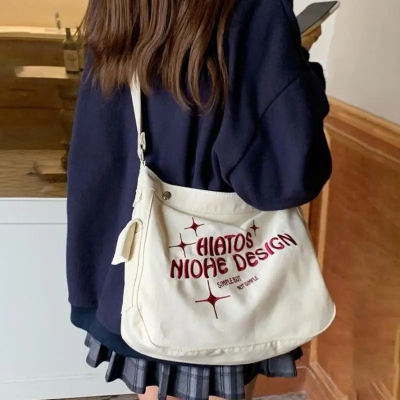 Women Ins Lazy Style Canvas Tote Bag Lady Niche Design Letter Embroidery Shoulder Bags Female Large Capacity Crossbody Bag
Women Ins Lazy Style Canvas Tote Bag Lady Niche Design Letter Embroidery Shoulder Bags Female Large Capacity Crossbody Bag