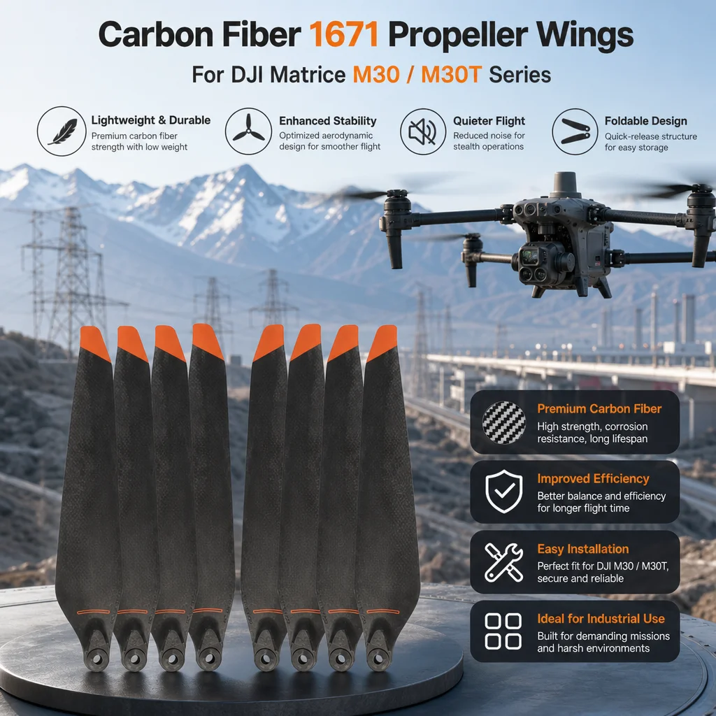 Carbon Fiber 1671 Propeller Wings for DJI Matrice M30 M30T Series - Foldable Blades with Enhanced Stability High-Quality
Carbon Fiber 1671 Propeller Wings for DJI Matrice M30 M30T Series - Foldable Blades with Enhanced Stability High-Quality