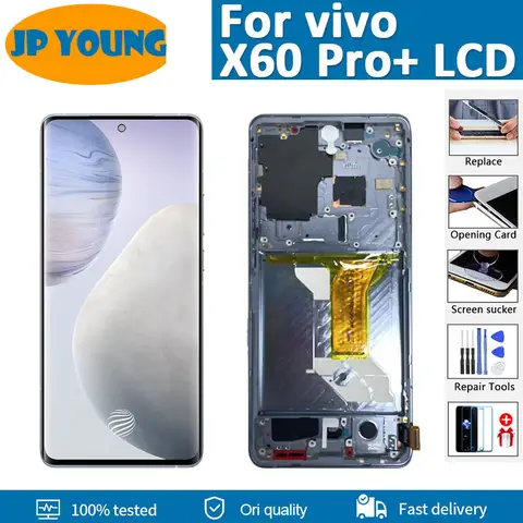 6.56"Original AMOLED For vivo X60 Pro +/X60 Pro PLUS LCD Display and Digitizer panel Assembly For V2056A, V2047 Touch Screen