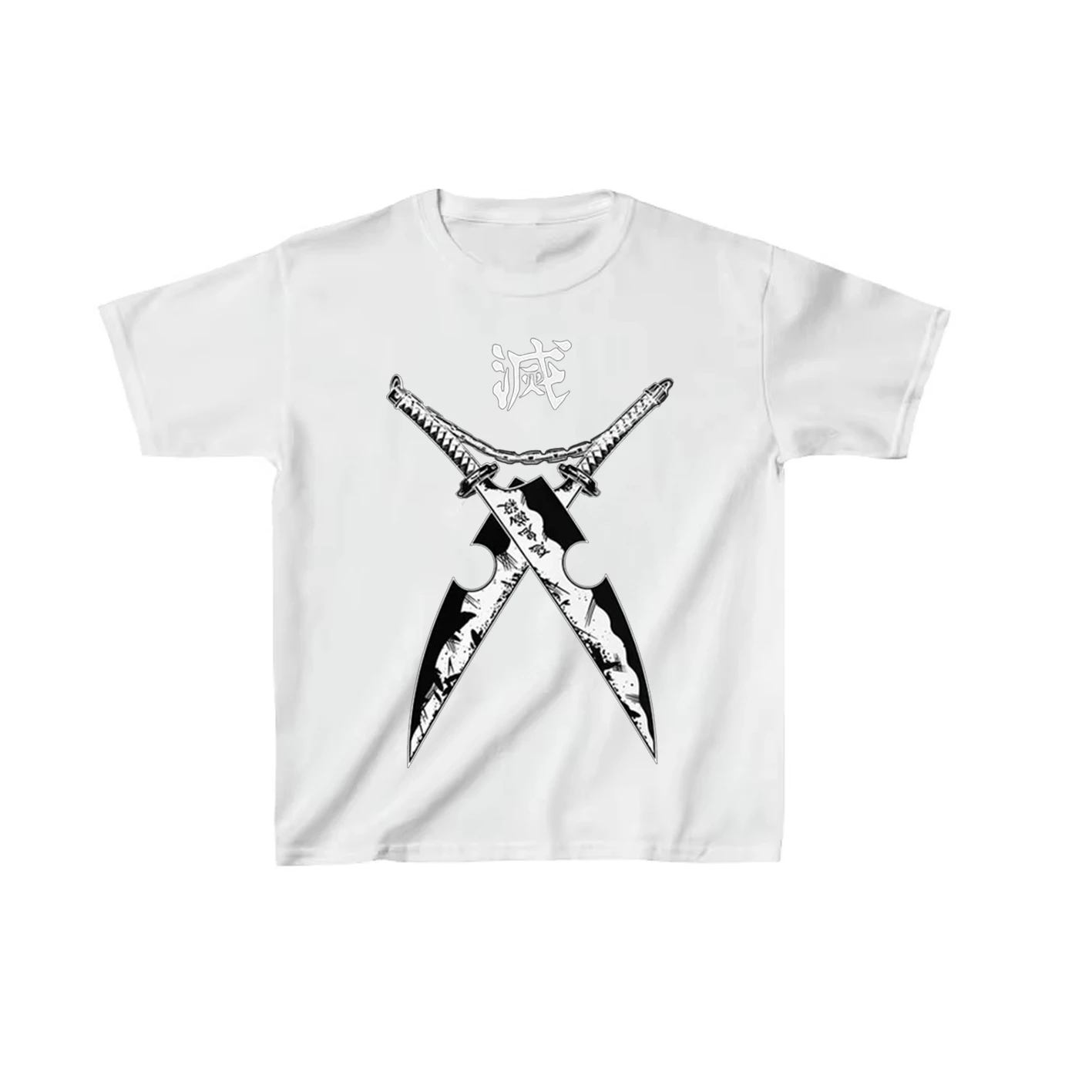 Japanese Harajuku style personalized street double knife cool high street round neck short sleeved women's fashion style Y2K
Japanese Harajuku style personalized street double knife cool high street round neck short sleeved women's fashion style Y2K