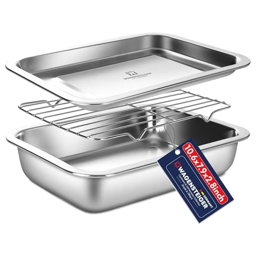 Stainl Steel Food Prep Container With Ra & Lid (Tray), 2.4Quarts, Catering Pans, Restaurant Pans, Buffet Party Pan, Roasting
Stainl Steel Food Prep Container With Ra & Lid (Tray), 2.4Quarts, Catering Pans, Restaurant Pans, Buffet Party Pan, Roasting