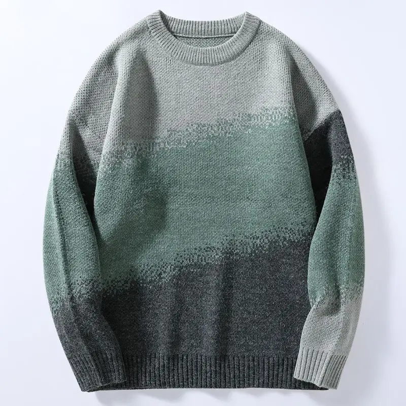 American Sle adient Color Blo round Ne Knit Sweater Men's Loose Fit Vintage Pullover Woolen Sweater Autumn Winter Cas...
American Sle adient Color Blo round Ne Knit Sweater Men's Loose Fit Vintage Pullover Woolen Sweater Autumn Winter Cas...