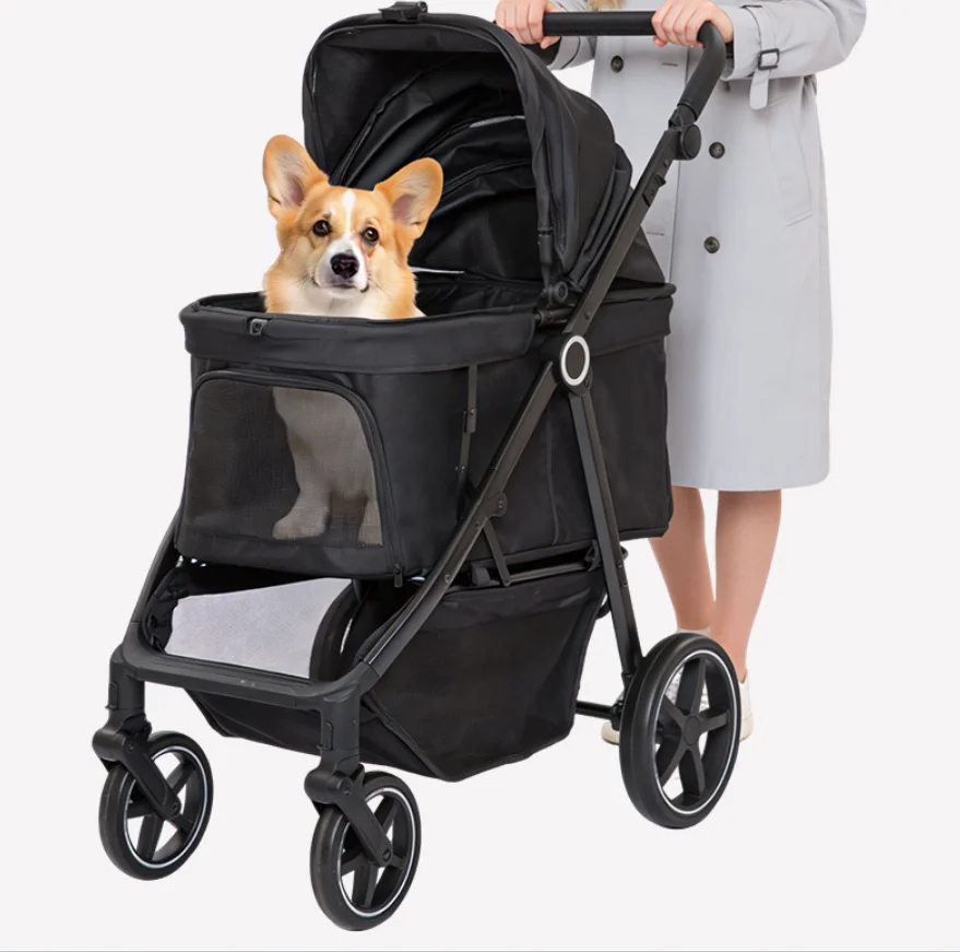 Foldable Pet Trolley Cart Pet Stroller Large Dog Cat Carrier 30kg Capacity Breathable Dog Carriers Lightweight Black Pet Strolle
Foldable Pet Trolley Cart Pet Stroller Large Dog Cat Carrier 30kg Capacity Breathable Dog Carriers Lightweight Black Pet Strolle