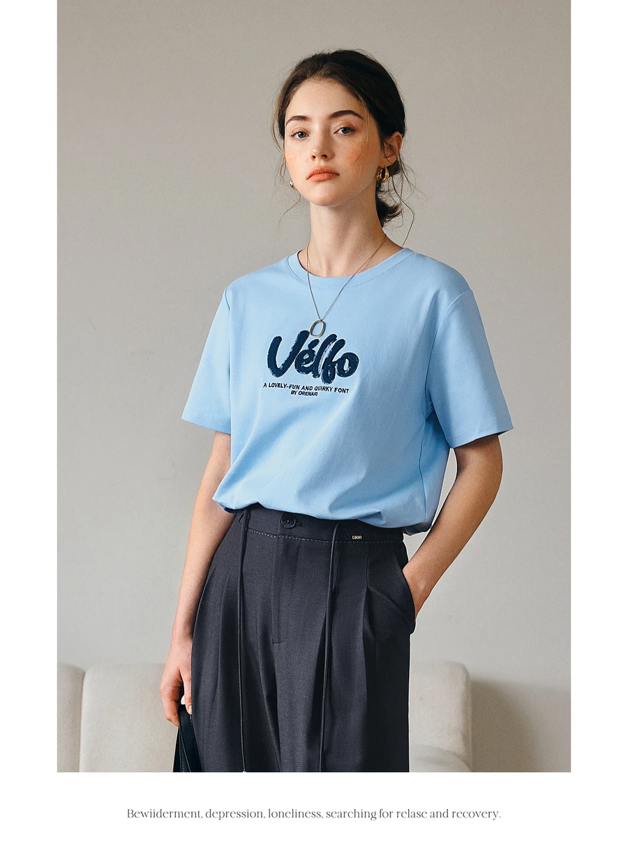OLrain Women Oversized O Neck T-Shirt 2025 Blue Letter Embroidered Casual Tees 100% Cotton Short-Sleeved Summer Tops O57XT98031
OLrain Women Oversized O Neck T-Shirt 2025 Blue Letter Embroidered Casual Tees 100% Cotton Short-Sleeved Summer Tops O57XT98031