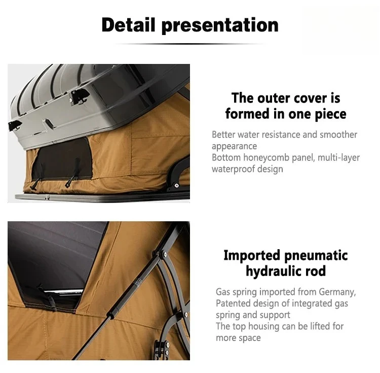 Factory Direct 2021 New Automatic Hard Shell Roof Top Tent 4-Season Canvas Camping Tent for 4x4 SUV Truck
Factory Direct 2021 New Automatic Hard Shell Roof Top Tent 4-Season Canvas Camping Tent for 4x4 SUV Truck