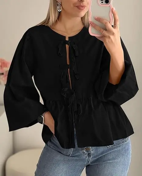 Women Elegant Stripe Bow Lace Up Blouse 2024 Fashion Puff Sleeve Loose Shirt Female Summer LeopardVintage Chic Tops
Women Elegant Stripe Bow Lace Up Blouse 2024 Fashion Puff Sleeve Loose Shirt Female Summer LeopardVintage Chic Tops
