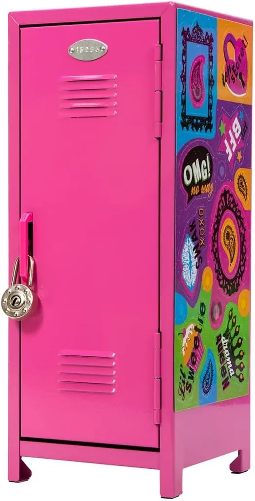 Pink Mini Locker for Girls - 11.25" Metal Storage with Magnets, Lock & Keys, Ages 4-12
Pink Mini Locker for Girls - 11.25" Metal Storage with Magnets, Lock & Keys, Ages 4-12
