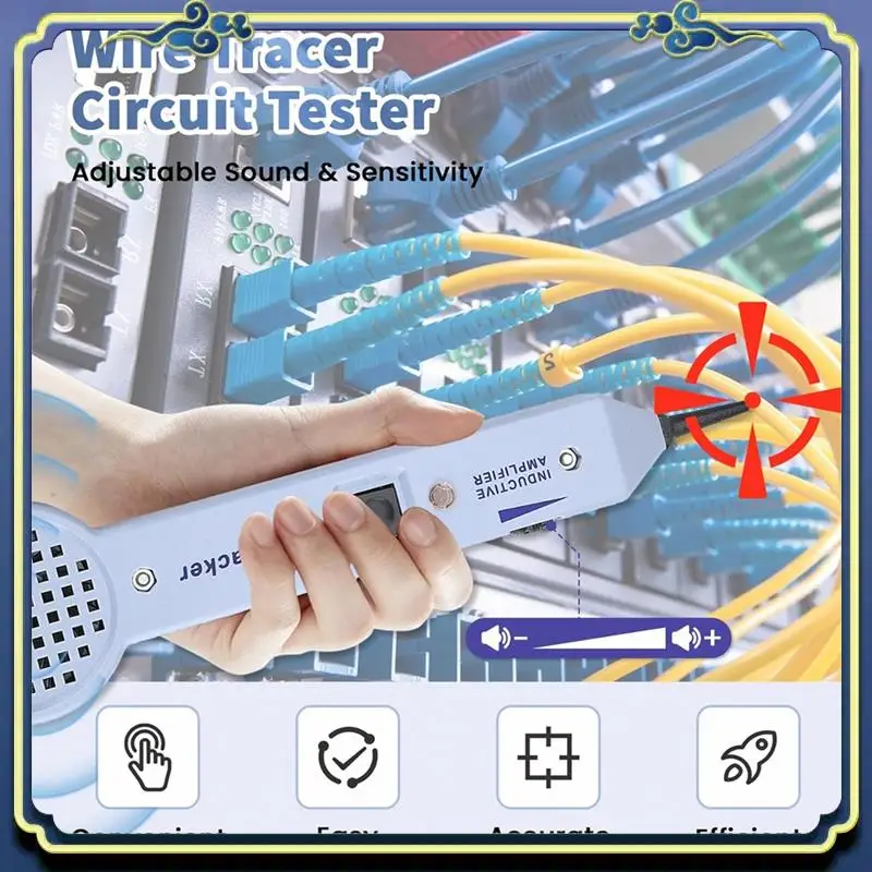 Portable Tone Generator Kit, Wire Tracer Circuit Tester, 200EP High Accuracy Cable Tester, Tone And Probe Kit Line Finder Durabl
Portable Tone Generator Kit, Wire Tracer Circuit Tester, 200EP High Accuracy Cable Tester, Tone And Probe Kit Line Finder Durabl