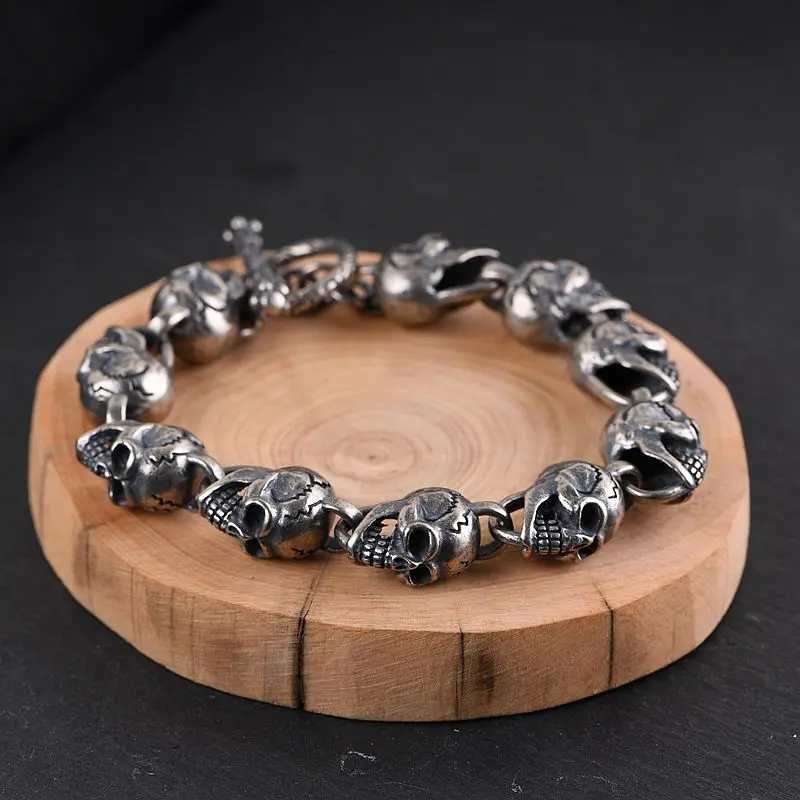 Rock Skull Pave Link Chain Bracelet For Men Pure 925 Sterling Silver Punk Jewelry Party Gifts
Rock Skull Pave Link Chain Bracelet For Men Pure 925 Sterling Silver Punk Jewelry Party Gifts