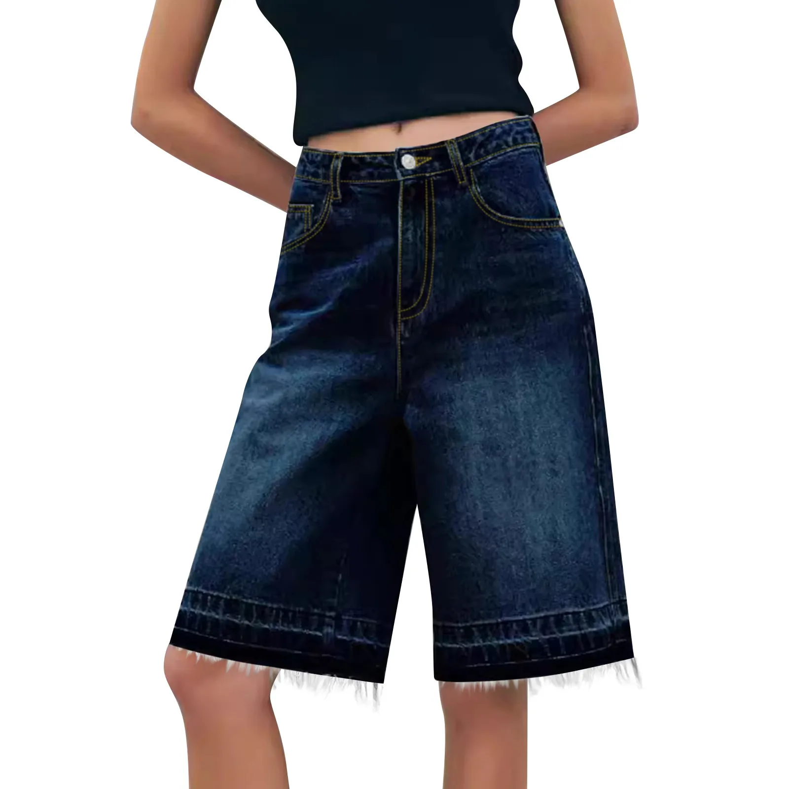 Женские свободные повседневные модные джинсовые брюки миди с высокой талией в стиле ретро, весна-лето, свободные джинсовые шорты, универсальные джинсы с пятью точками
Женские свободные повседневные модные джинсовые брюки миди с высокой талией в стиле ретро, весна-лето, свободные джинсовые шорты, универсальные джинсы с пятью точками