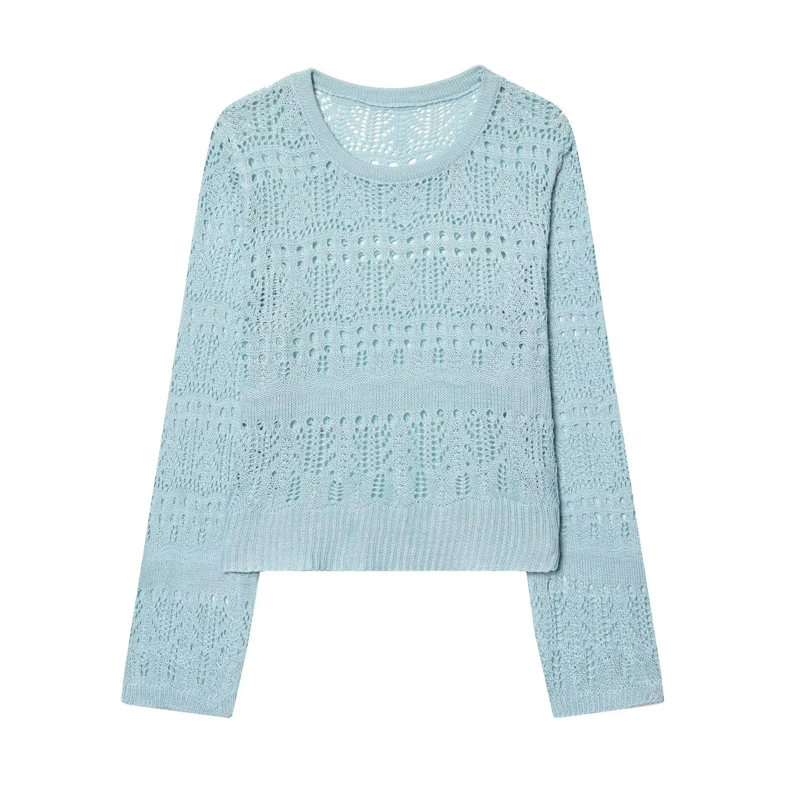 Women Hollow Out Crochet Knit Sweater Round Neck Long Sleeve Cropped Top Casual Loose Knitwear For Spring Summer Style LI8Y
Women Hollow Out Crochet Knit Sweater Round Neck Long Sleeve Cropped Top Casual Loose Knitwear For Spring Summer Style LI8Y
