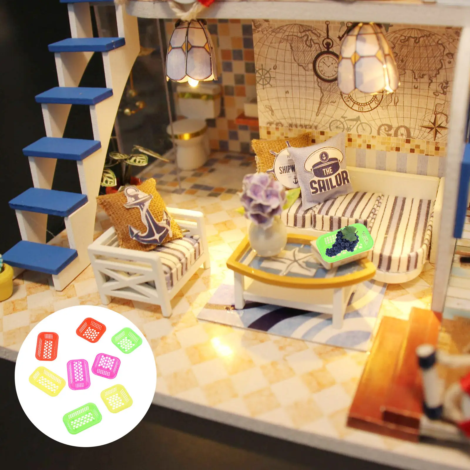 8Pcs Mini Basket Decorative Storage Basket Ornament Plastic Mini House Accessory Micro Scene DIY Handcraft Supplies
8Pcs Mini Basket Decorative Storage Basket Ornament Plastic Mini House Accessory Micro Scene DIY Handcraft Supplies