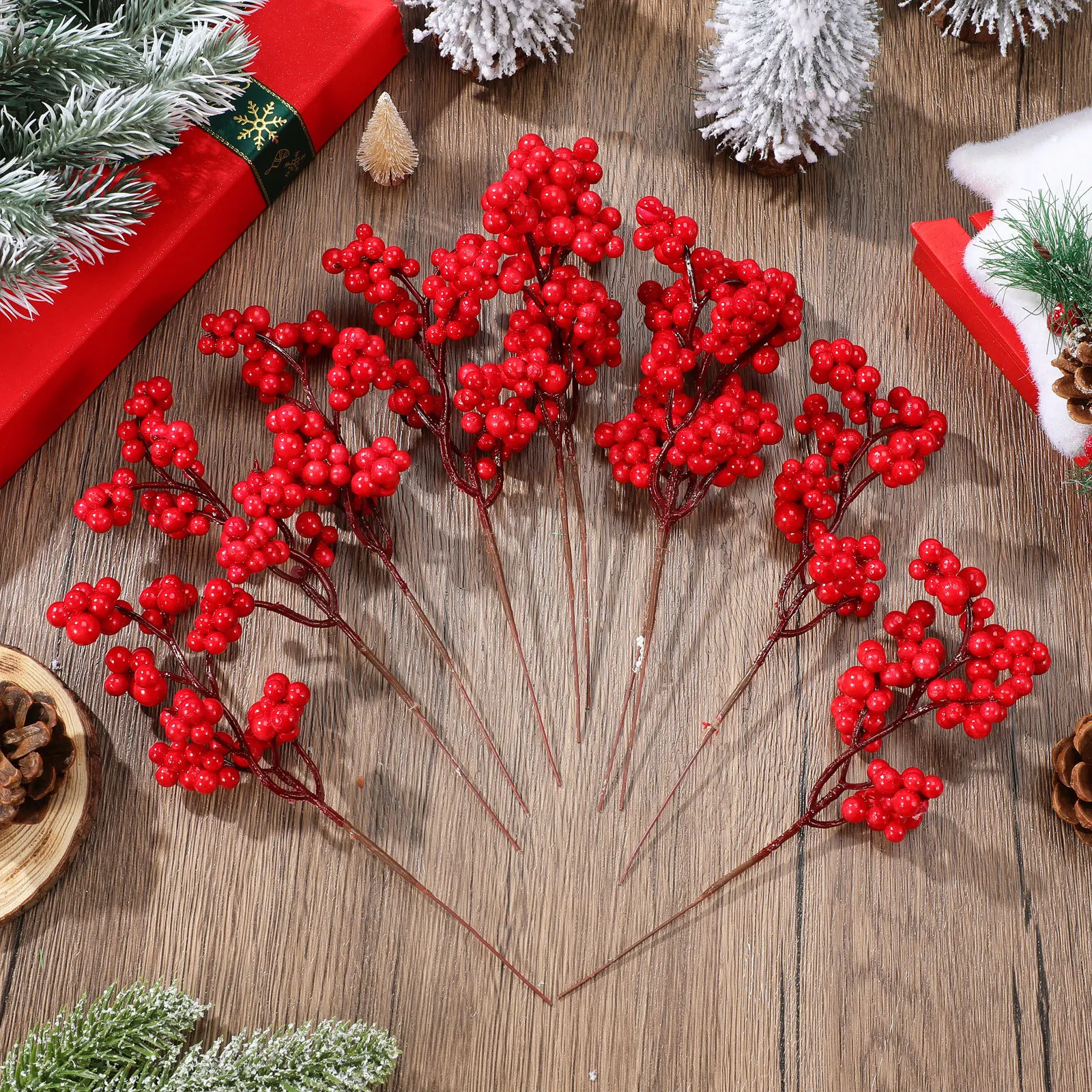 10PCS Christmas Red Simulation Berry Branches Artificial Floral Decor for DIY Xmas Arrangements Holiday Home Decoration
10PCS Christmas Red Simulation Berry Branches Artificial Floral Decor for DIY Xmas Arrangements Holiday Home Decoration