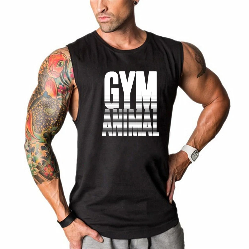 GYM ANIMAL Running Vest Fitness Tank Top Mens Summer Muslce Shirt O-Neck Cotton Bodybuilding Sleeveless Workout Singlets
GYM ANIMAL Running Vest Fitness Tank Top Mens Summer Muslce Shirt O-Neck Cotton Bodybuilding Sleeveless Workout Singlets
