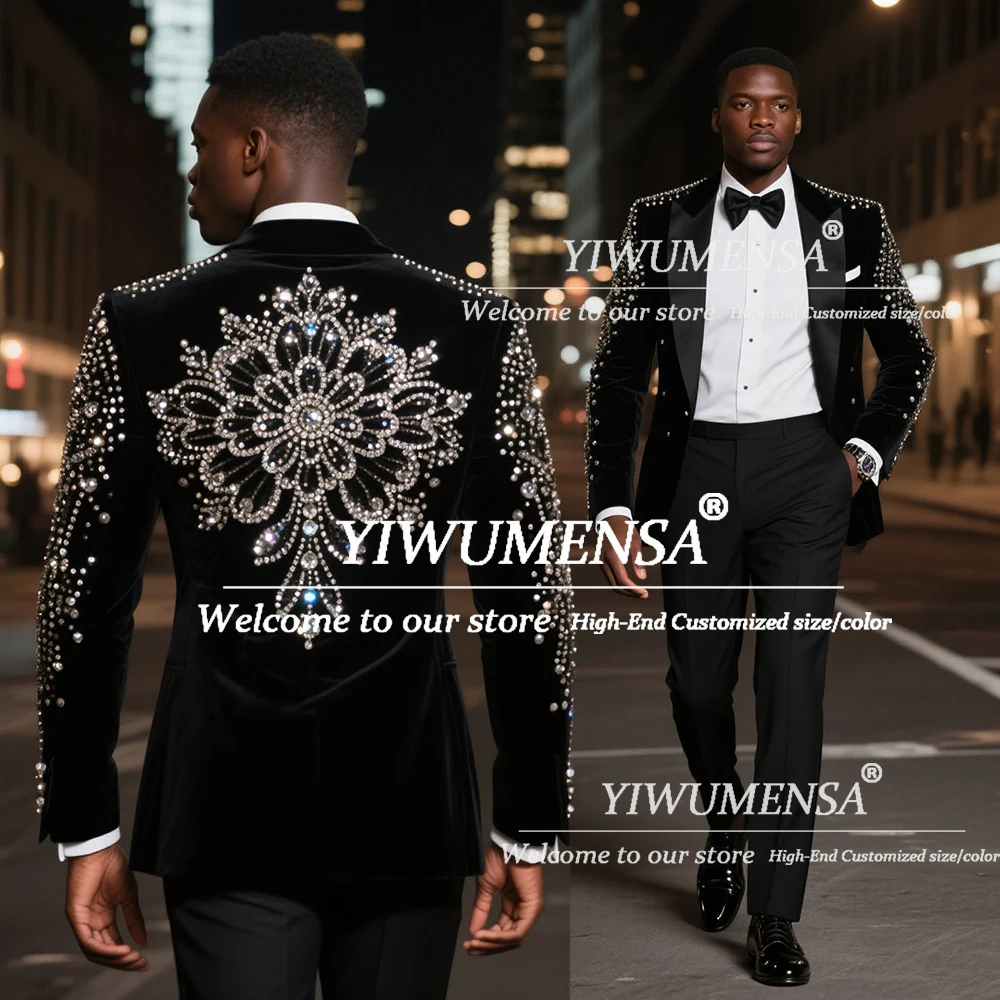 Jewelry Stones Wedding Suits 2 Pieces Sets Costume Homme Customized Peaked Lapel Velvet Blazers Male Fashion Groom Tuxedos
Jewelry Stones Wedding Suits 2 Pieces Sets Costume Homme Customized Peaked Lapel Velvet Blazers Male Fashion Groom Tuxedos