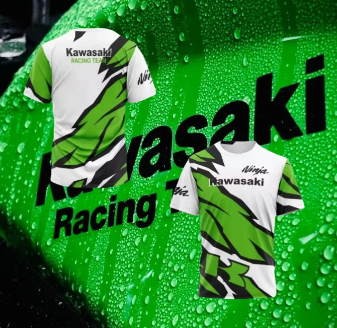 Лето 25, мужская мотоциклетная быстросохнущая футболка Kawasaki, повседневный дышащий гоночный костюм с круглым вырезом для локомотива, тренировочный топ для детей/взрослых
Лето 25, мужская мотоциклетная быстросохнущая футболка Kawasaki, повседневный дышащий гоночный костюм с круглым вырезом для локомотива, тренировочный топ для детей/взрослых