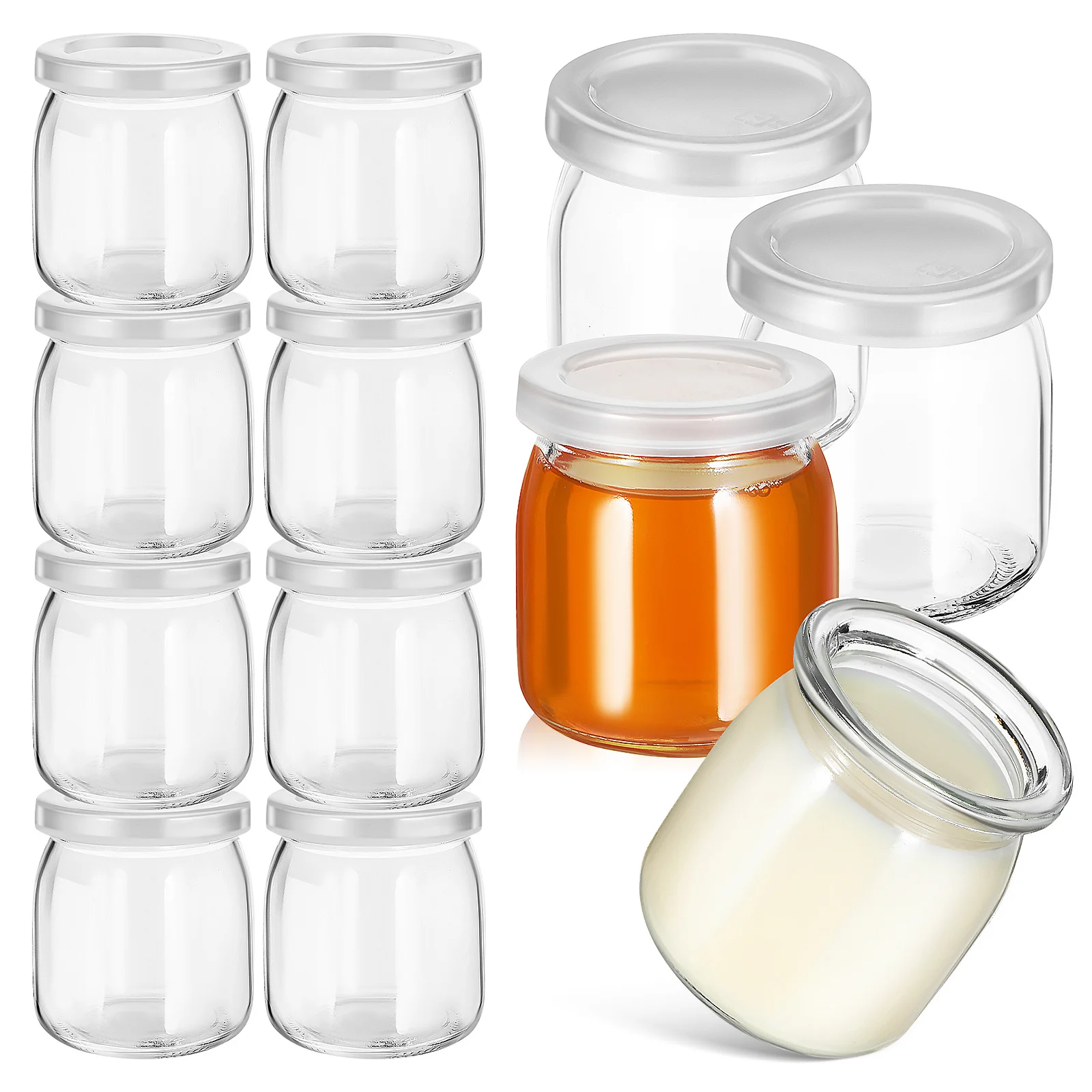 12Pcs Pudding Cups with Lids Heat Resistant Glass Jars for Desserts Yogurt Parfait Overnight Oats Mousse Jam Outdoor Picnic
12Pcs Pudding Cups with Lids Heat Resistant Glass Jars for Desserts Yogurt Parfait Overnight Oats Mousse Jam Outdoor Picnic