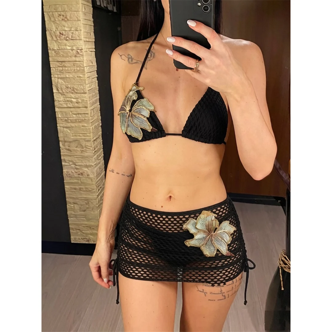 With Skirt 3D Flower Halter Bikini Women Swimwear Female Swimsuit Three-pieces Bikini set Padded Bather Bathing Suit Swim
With Skirt 3D Flower Halter Bikini Women Swimwear Female Swimsuit Three-pieces Bikini set Padded Bather Bathing Suit Swim
