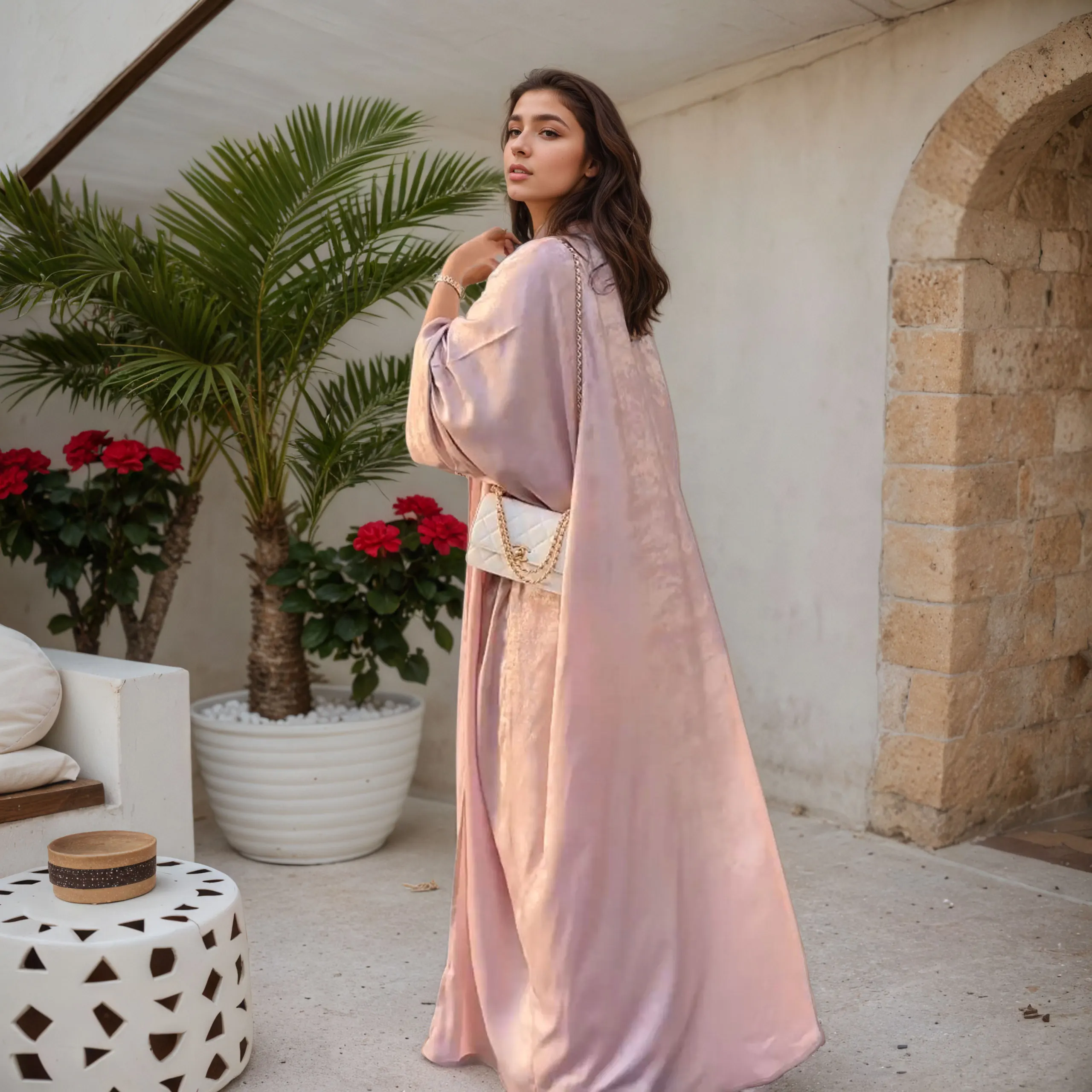Muslim Womens Pink Abaya Loose Long Robe Elegant Design Ideal for Islamic Fashion Daily Wear Prayers Weddings Religious Events
Muslim Womens Pink Abaya Loose Long Robe Elegant Design Ideal for Islamic Fashion Daily Wear Prayers Weddings Religious Events