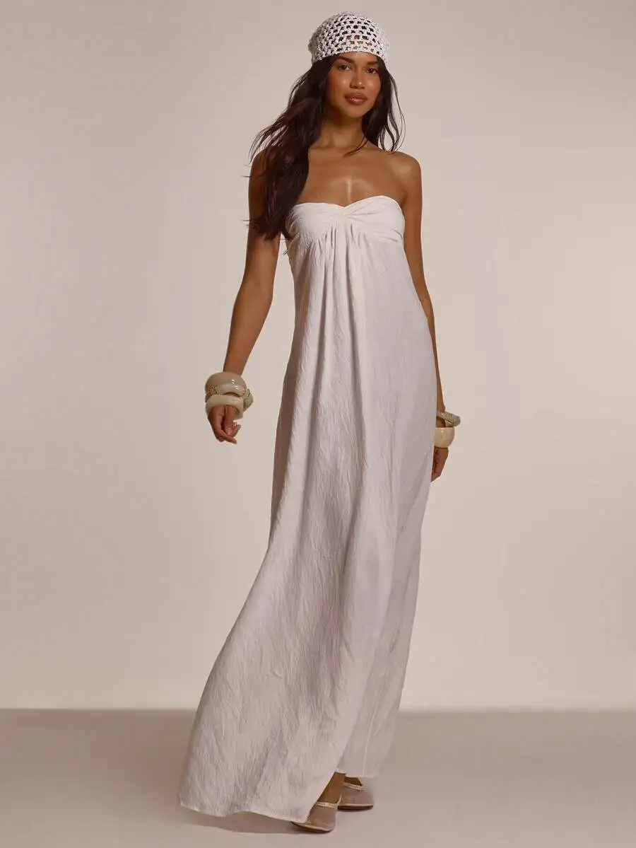 Ruched Twist Front Flowy Floor Length Maxi Dress For Summer Spring Beach Vacation
Ruched Twist Front Flowy Floor Length Maxi Dress For Summer Spring Beach Vacation
