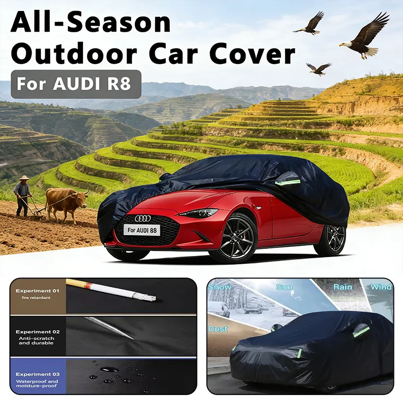 Всесезонный автомобильный чехол для AUDI R8 — полная защита на открытом воздухе, водонепроницаемый, пылезащитный, термостойкий автомобильный тент
Всесезонный автомобильный чехол для AUDI R8 — полная защита на открытом воздухе, водонепроницаемый, пылезащитный, термостойкий автомобильный тент