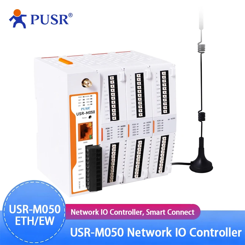 52 Port Expandable Remote I/O Module 2DI+2DO IO Controller Modbus Gateway TCP/RTU/MQTT Wifi/Ethernet Management IO USR-M050
52 Port Expandable Remote I/O Module 2DI+2DO IO Controller Modbus Gateway TCP/RTU/MQTT Wifi/Ethernet Management IO USR-M050