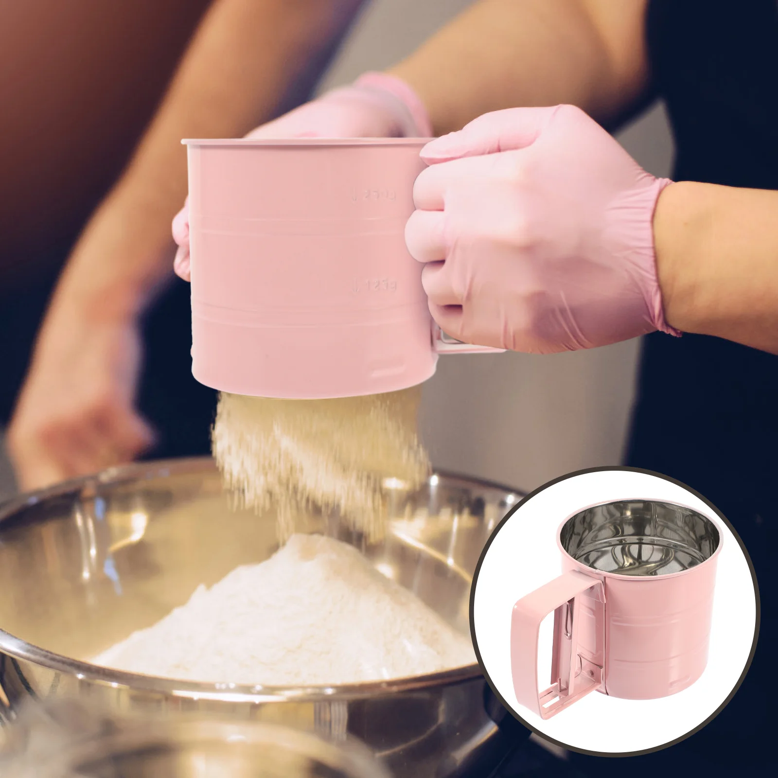 Powdered Sugar Hand Press Flour Sieve Fine Mesh Strainer Portable Blender Stainless Steel Sifter
Powdered Sugar Hand Press Flour Sieve Fine Mesh Strainer Portable Blender Stainless Steel Sifter