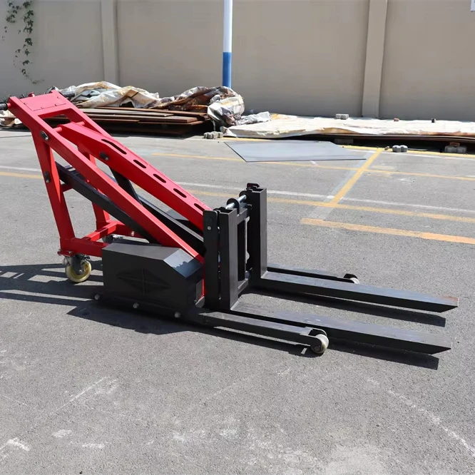 Небольшой гидравлический вилочный погрузчик со складской рукояткой вагою 500 кг для загрузки и разгрузки
Небольшой гидравлический вилочный погрузчик со складской рукояткой вагою 500 кг для загрузки и разгрузки