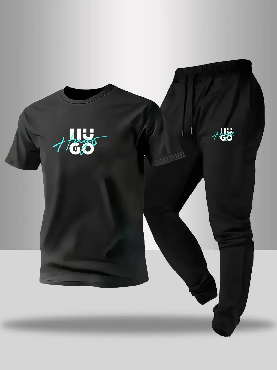 New men's fashionable printed breathable T-shirt and drawstring pants set, suitable for outdoor casual wear
New men's fashionable printed breathable T-shirt and drawstring pants set, suitable for outdoor casual wear