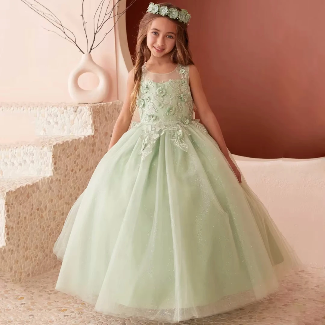 Customized Green Flower Girl Dress Floral Petal Pattern With Bow Sleeveless For Wedding Birthday Pageant Banquet Princess Gown
Customized Green Flower Girl Dress Floral Petal Pattern With Bow Sleeveless For Wedding Birthday Pageant Banquet Princess Gown