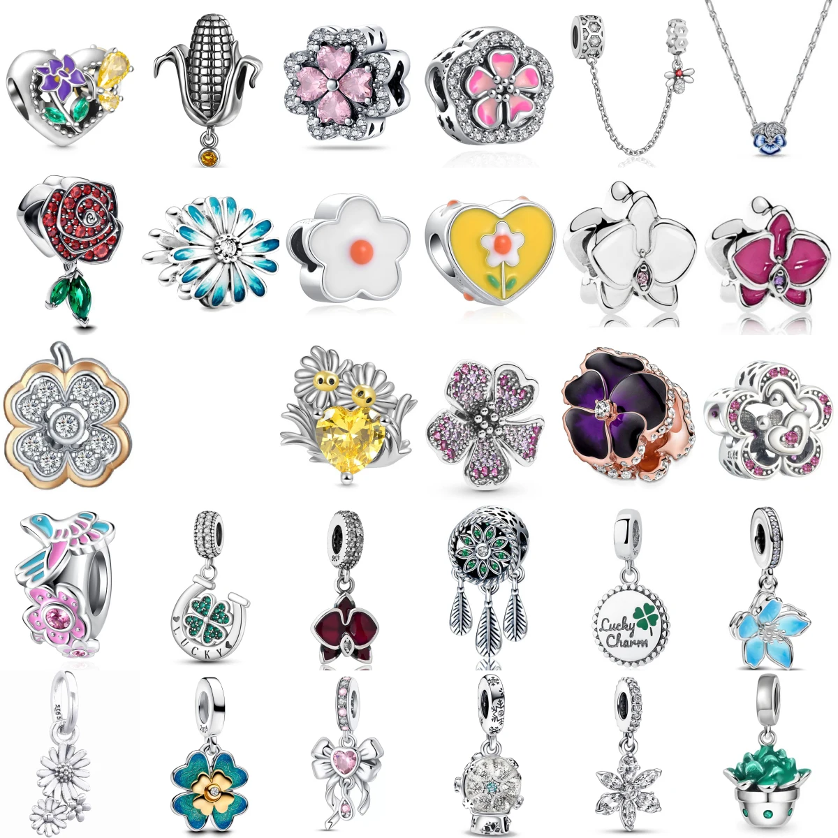 New 925 Sterling Silver Flowers Four-leaf Clover Butterfly Charm Beads Suitable Fit Original Bracelet Exquisite DIY Jewelry
New 925 Sterling Silver Flowers Four-leaf Clover Butterfly Charm Beads Suitable Fit Original Bracelet Exquisite DIY Jewelry