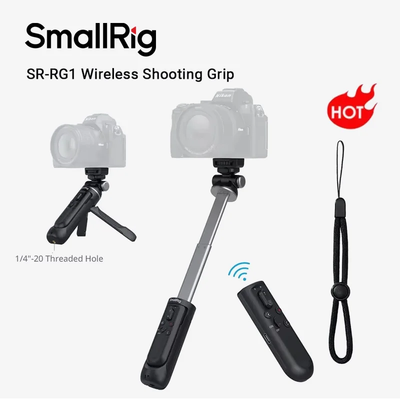 SmallRig SR-RG2 Wireless Shooting Grip Vlog Tripod Selfie Stick for Sony A6700/ZV-E10/A6400 for Canon EOS R5/R6/R6 Mark II -4551
SmallRig SR-RG2 Wireless Shooting Grip Vlog Tripod Selfie Stick for Sony A6700/ZV-E10/A6400 for Canon EOS R5/R6/R6 Mark II -4551