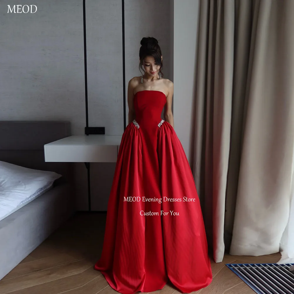 MEOD Red Sleeveless Evening Gown Satin Strapless A Line Prom Dresses Elegant Crystal Backless Vestidos De Fiesta Customized
MEOD Red Sleeveless Evening Gown Satin Strapless A Line Prom Dresses Elegant Crystal Backless Vestidos De Fiesta Customized