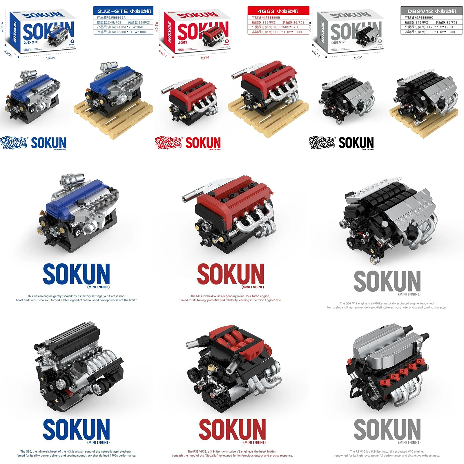 POWERBLOCK New GTR Mini Sports Car Engine Building Blocks 8869 Series Assembled Toy Ornament for Boys' Birthday Gift
POWERBLOCK New GTR Mini Sports Car Engine Building Blocks 8869 Series Assembled Toy Ornament for Boys' Birthday Gift
