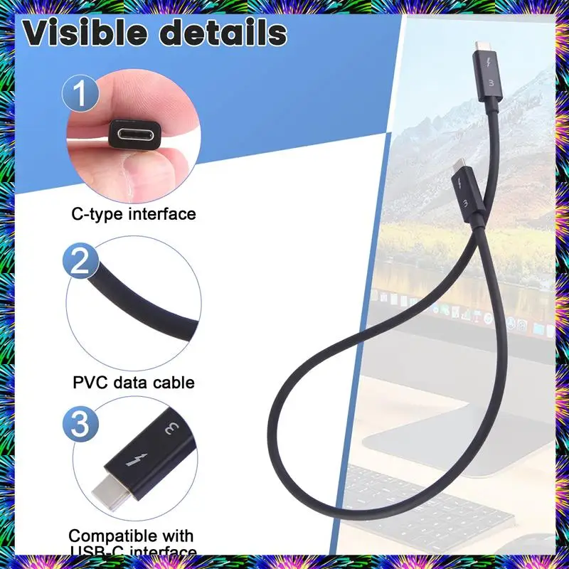 ZIZI Typec Cable For Thunderbolt 3 Data Cable 40Gbps Full Speed 100W Fast Charge 5K Transmission
ZIZI Typec Cable For Thunderbolt 3 Data Cable 40Gbps Full Speed 100W Fast Charge 5K Transmission
