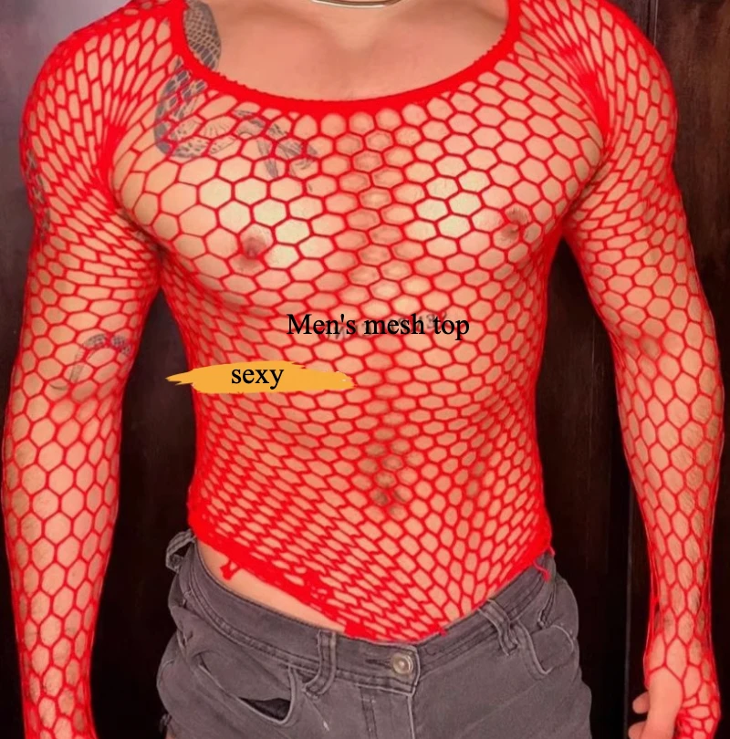 Men's Mesh Top Exotic Apparel Sexy Underwear Male Club Wear 5-Color Young Boyfriend Bodysuit Guy Breathable Costumes Lingerie
Men's Mesh Top Exotic Apparel Sexy Underwear Male Club Wear 5-Color Young Boyfriend Bodysuit Guy Breathable Costumes Lingerie