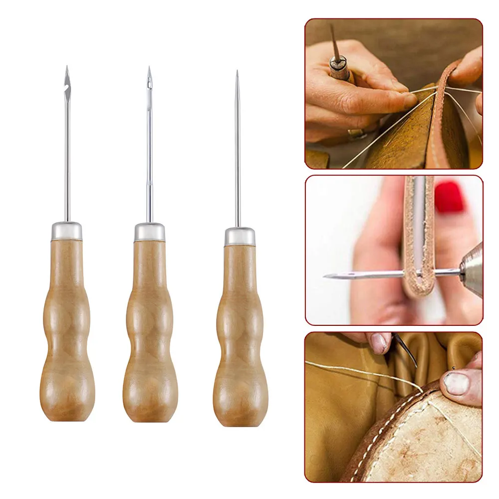 3PCS/SET Wooden Handle Sewing Awl Hand Stitcher Leather Punch Tool DIY Shoe Repair Hook Tool Leather Accessories
3PCS/SET Wooden Handle Sewing Awl Hand Stitcher Leather Punch Tool DIY Shoe Repair Hook Tool Leather Accessories