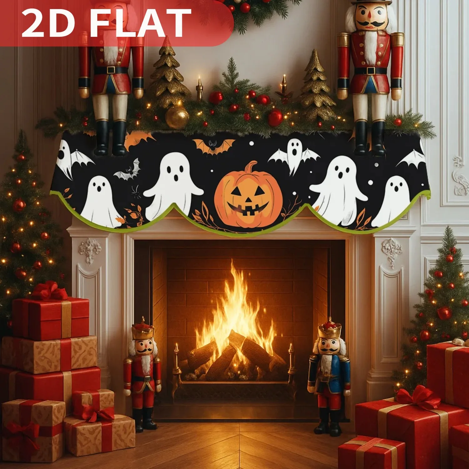 1/2pcs Halloween Fireplace Fireplace Scarf With Pumpkin Ghost, 1.5x6.4FT, Durable Polyester - For Kitchen Party Home Decoration
1/2pcs Halloween Fireplace Fireplace Scarf With Pumpkin Ghost, 1.5x6.4FT, Durable Polyester - For Kitchen Party Home Decoration
