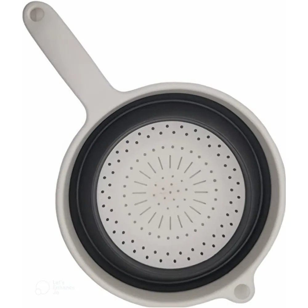 8" Round Space Saving Collapsible Silicone Kitchen Colander Food Strainer with Handle - White (1 Pack)
8" Round Space Saving Collapsible Silicone Kitchen Colander Food Strainer with Handle - White (1 Pack)